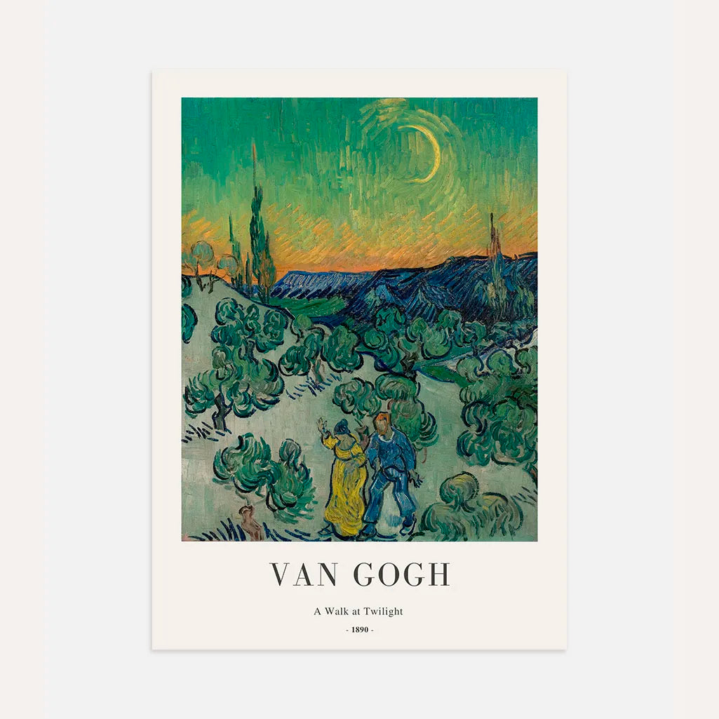 Póster Vincent van Gogh – Paseo al atardecer