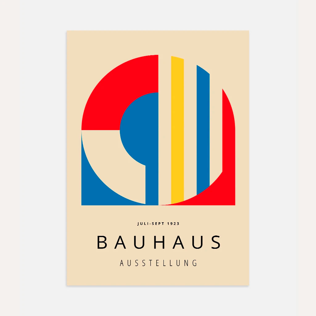 Bauhaus Rojo Abstracto Póster