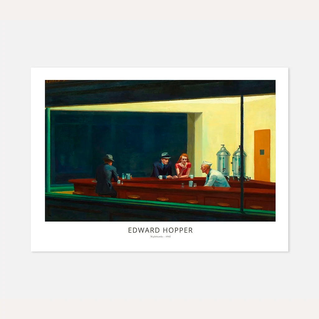 Póster Edward Hopper – Halcones de la noche