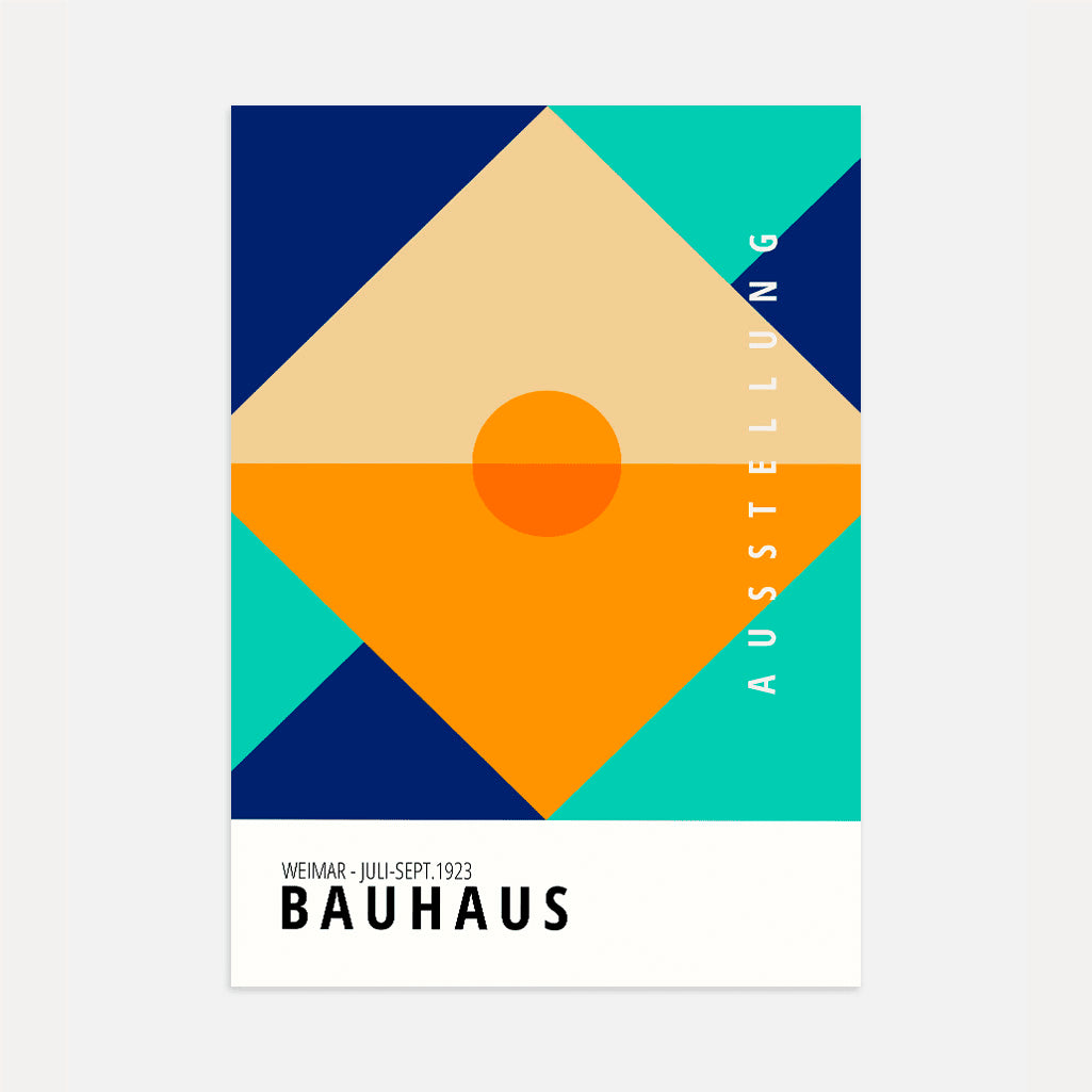 Bauhaus Naranja Turquesa Póster