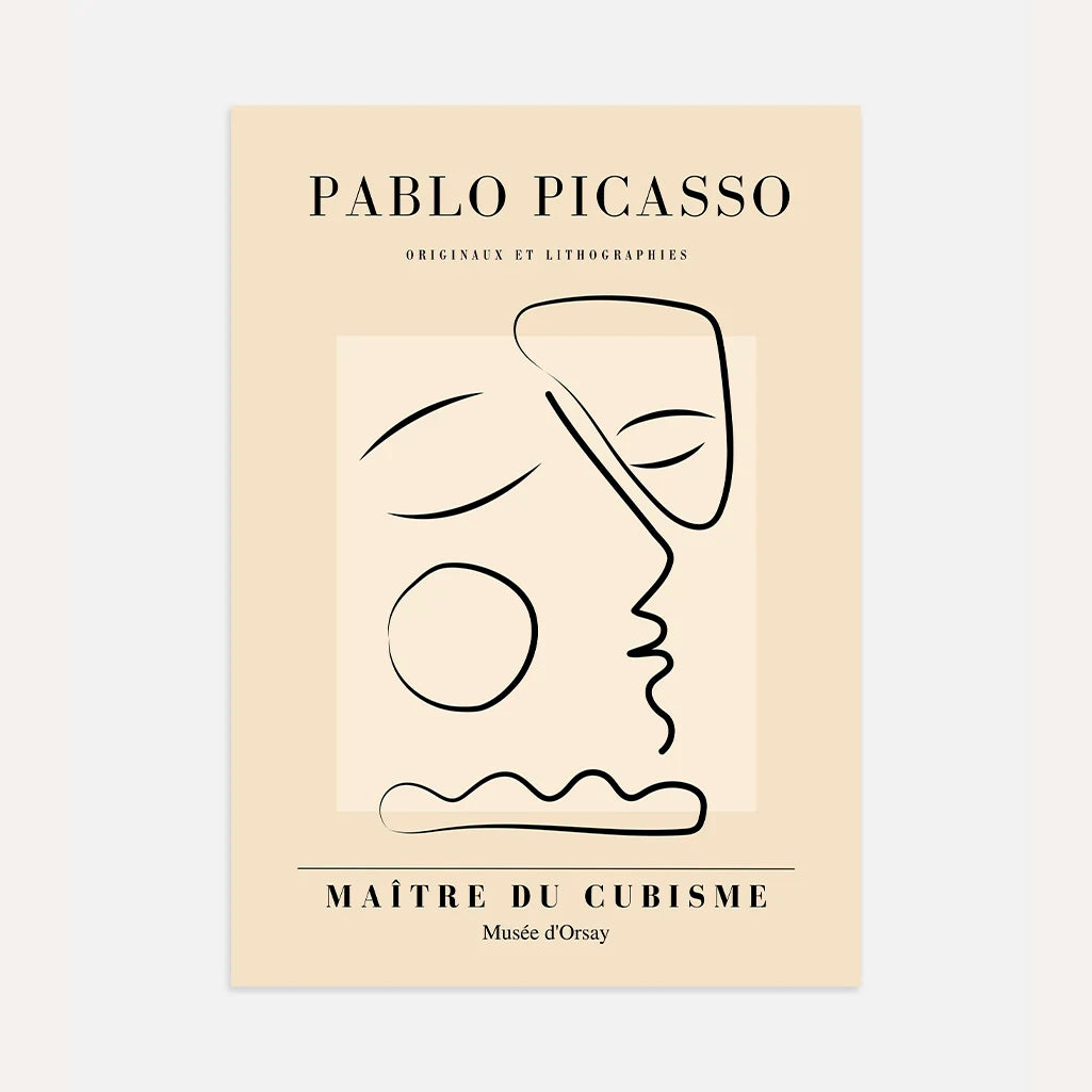 Póster inspirado en Pablo Picasso – Perfil pensativo
