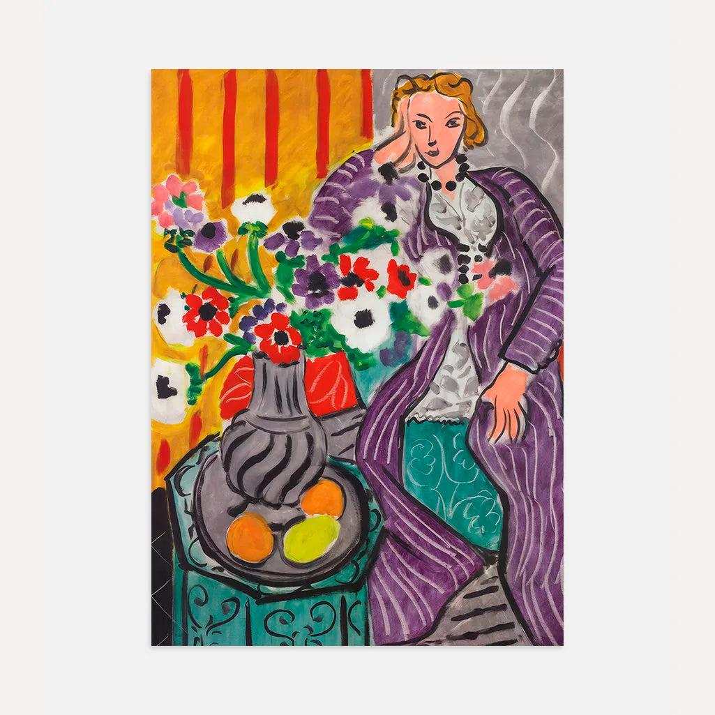 Henri Matisse Póster – Bata violeta y anémonas