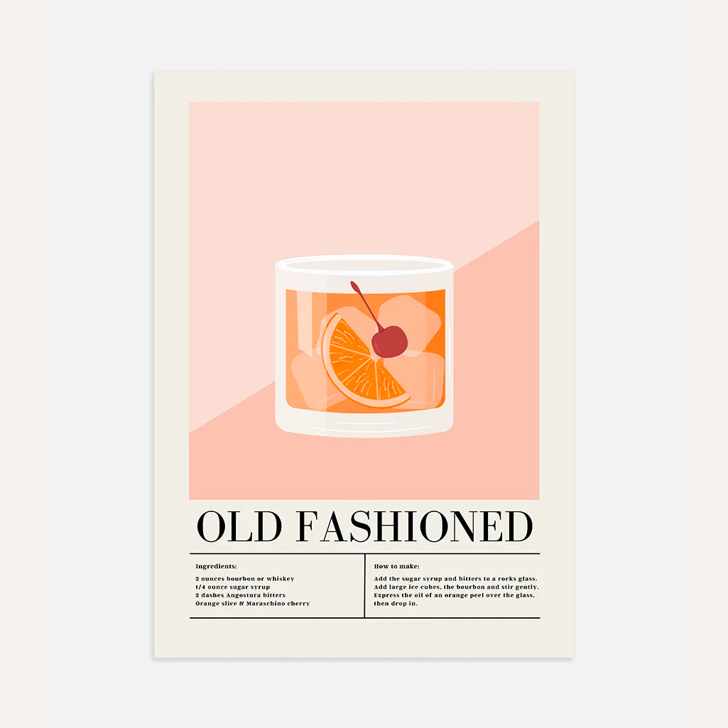 Póster Cóctel Old Fashioned