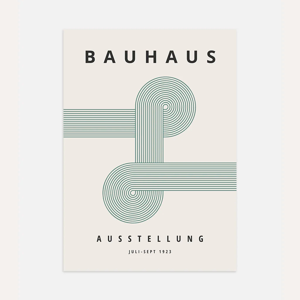 Bauhaus Intersección De Líneas Verdes Póster