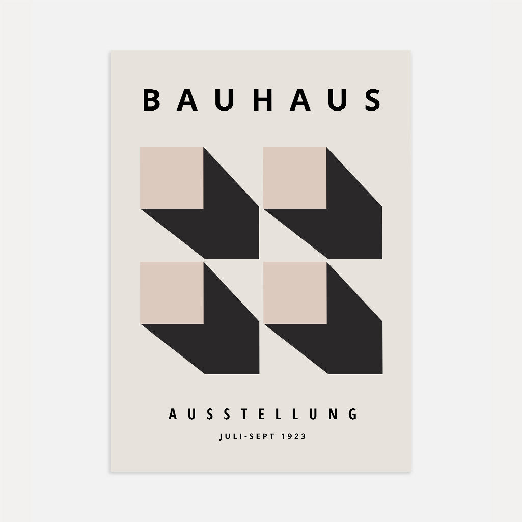Póster Bauhaus Efecto 3D Geométrico