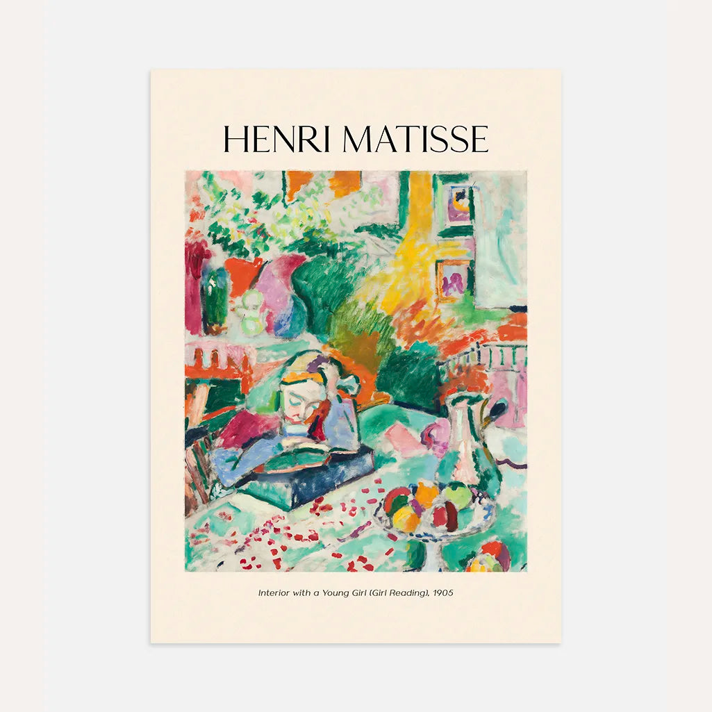 Henri Matisse Póster – Chica leyendo en interior