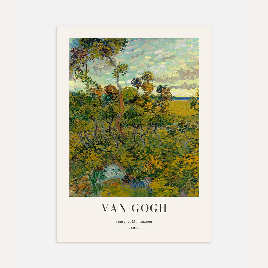 Vincent van Gogh – Atardecer en Montmajour Póster