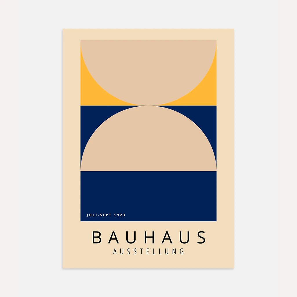 Bauhaus Beige Azul Marino Póster