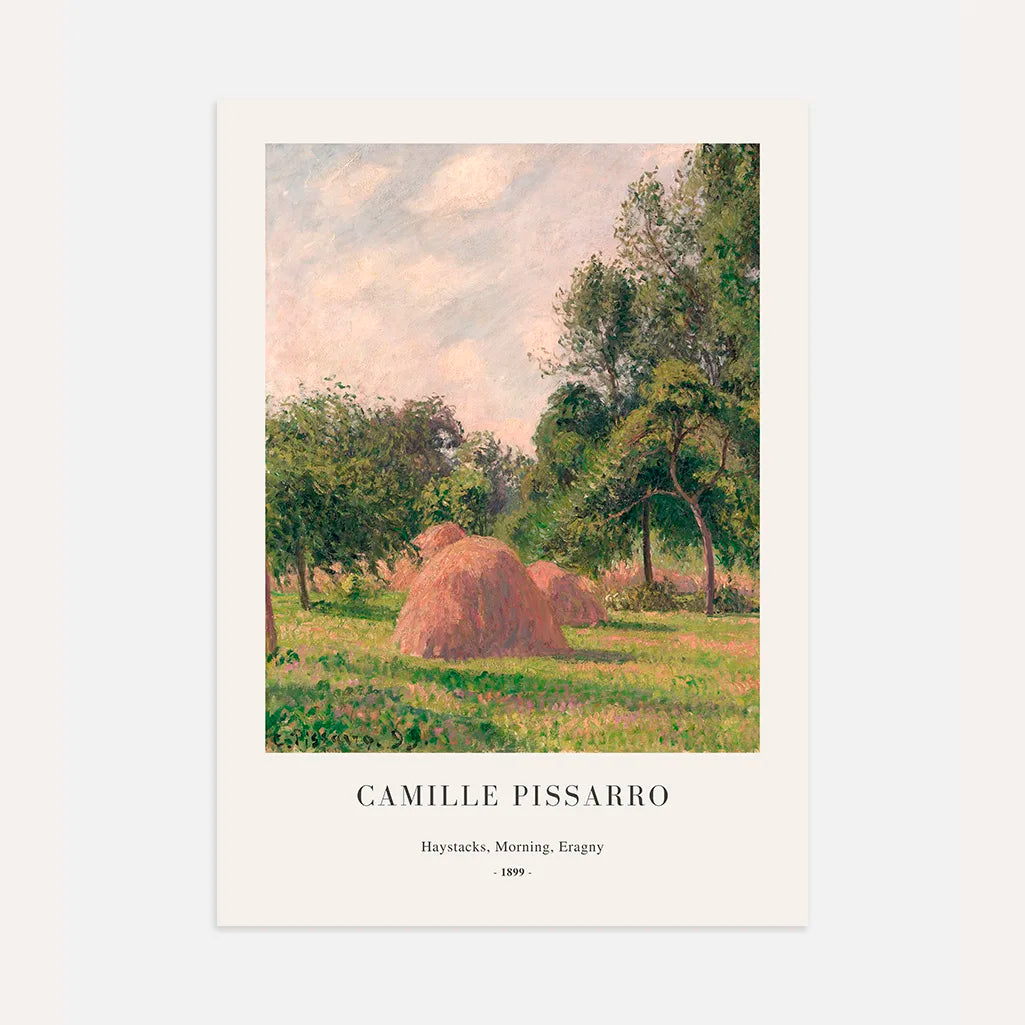 Camille Pissarro – Almiares, mañana, Éragny Póster