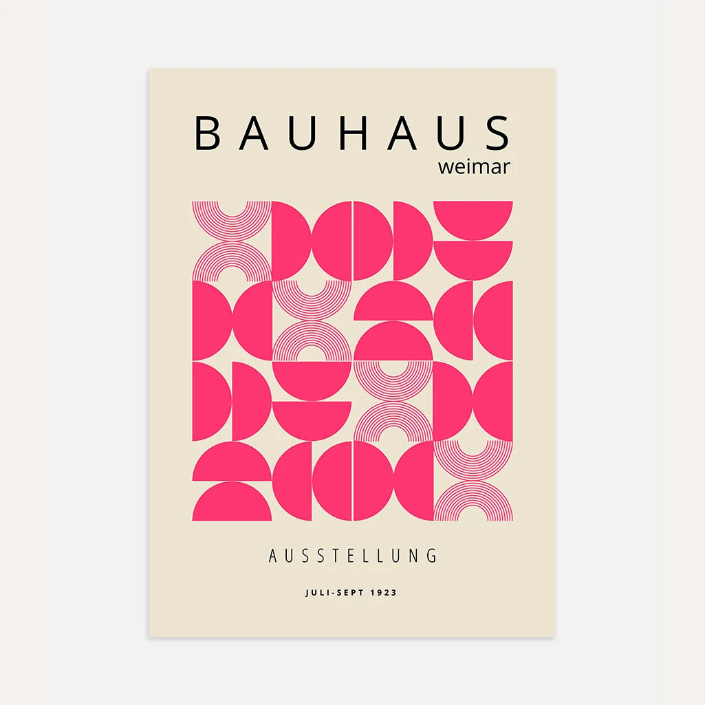 Bauhaus Hemisferios Rosas Póster