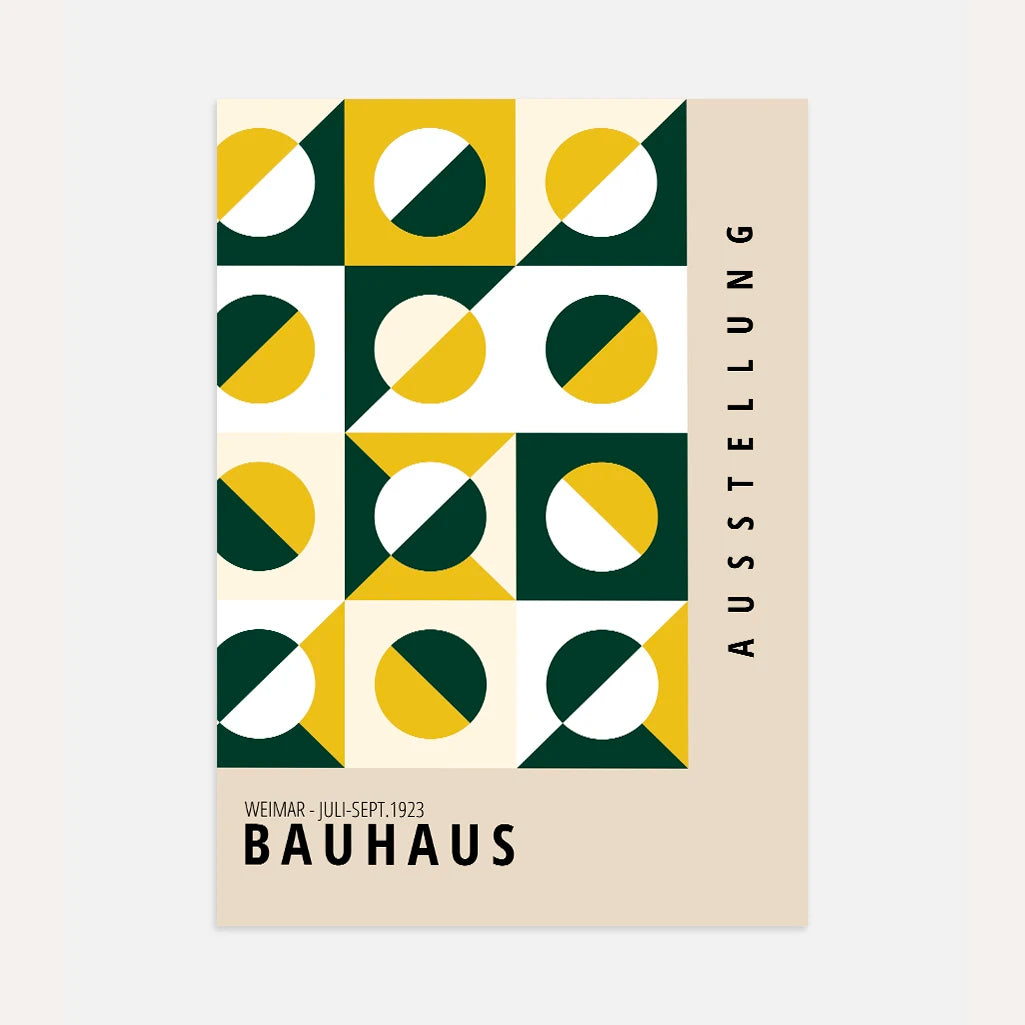 Bauhaus Verde Dorado Póster