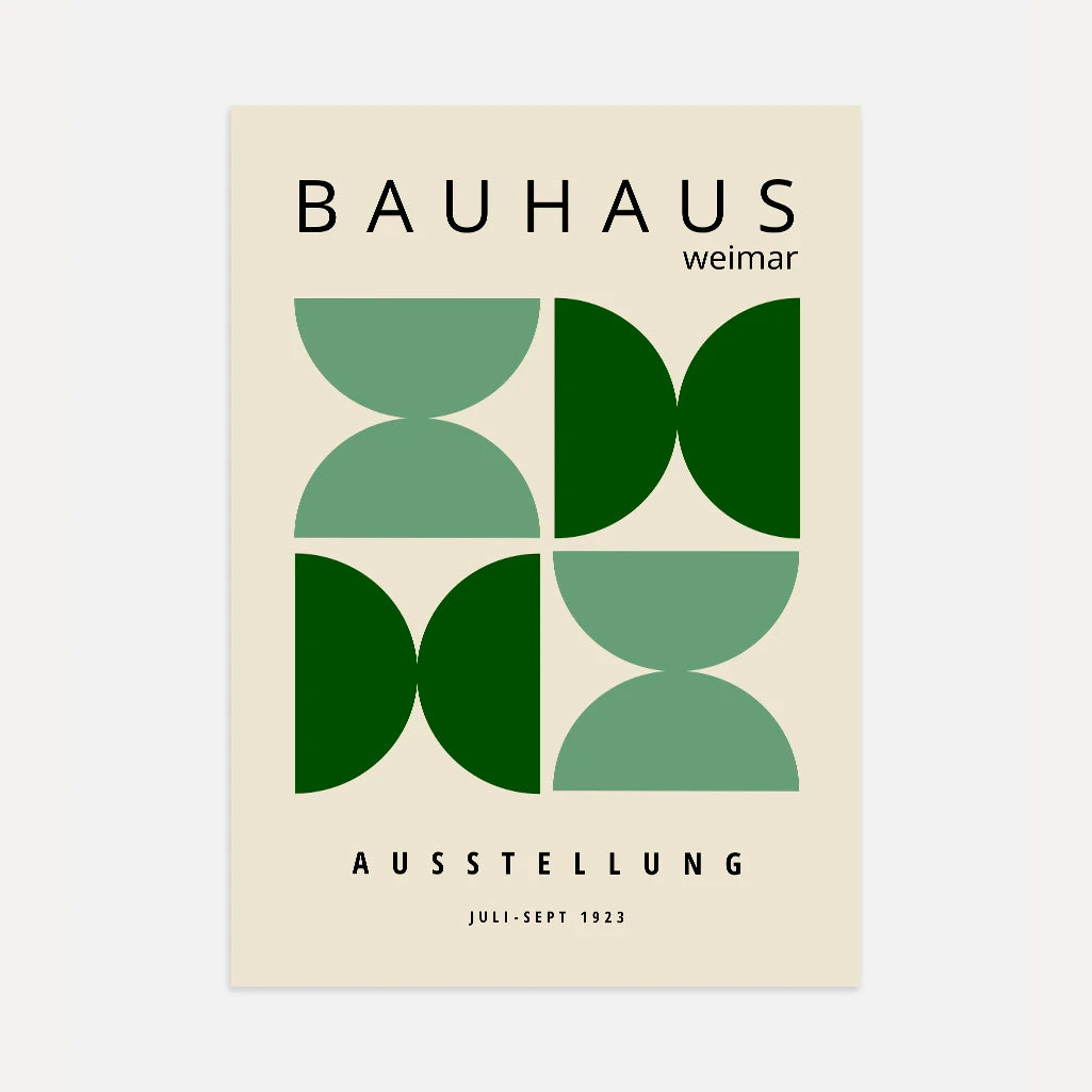 Póster Bauhaus Elementos Verdes