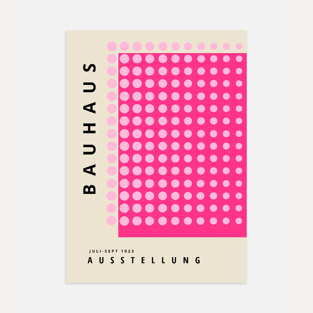 Bauhaus Ritmo De Puntos Rosas Póster