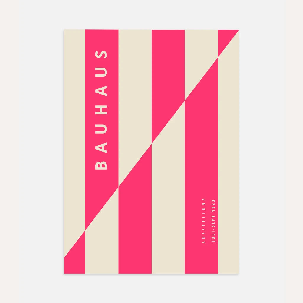 Bauhaus Estructura De Líneas Rosas Póster
