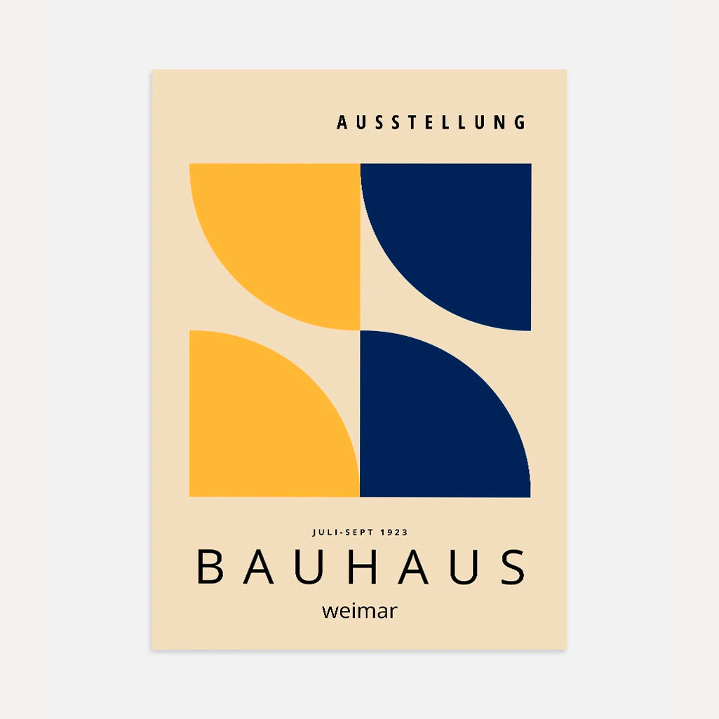 Bauhaus Amarillo Azul Marino Póster