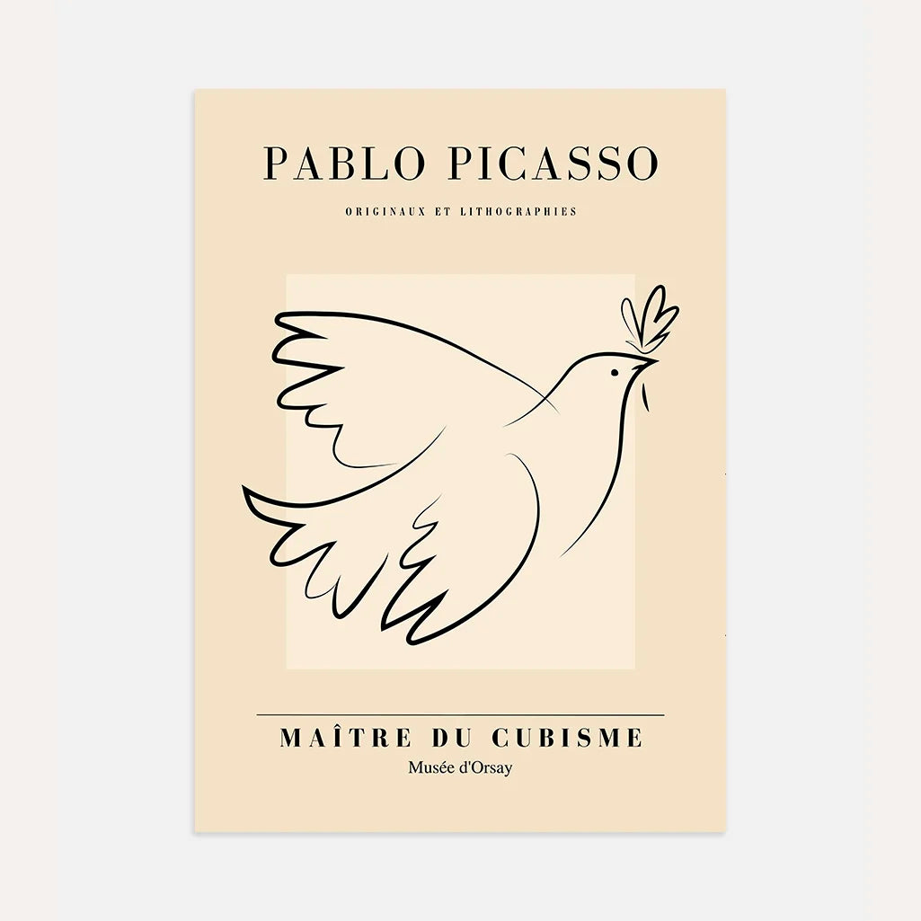 Póster inspirado en Pablo Picasso – Paloma de la paz