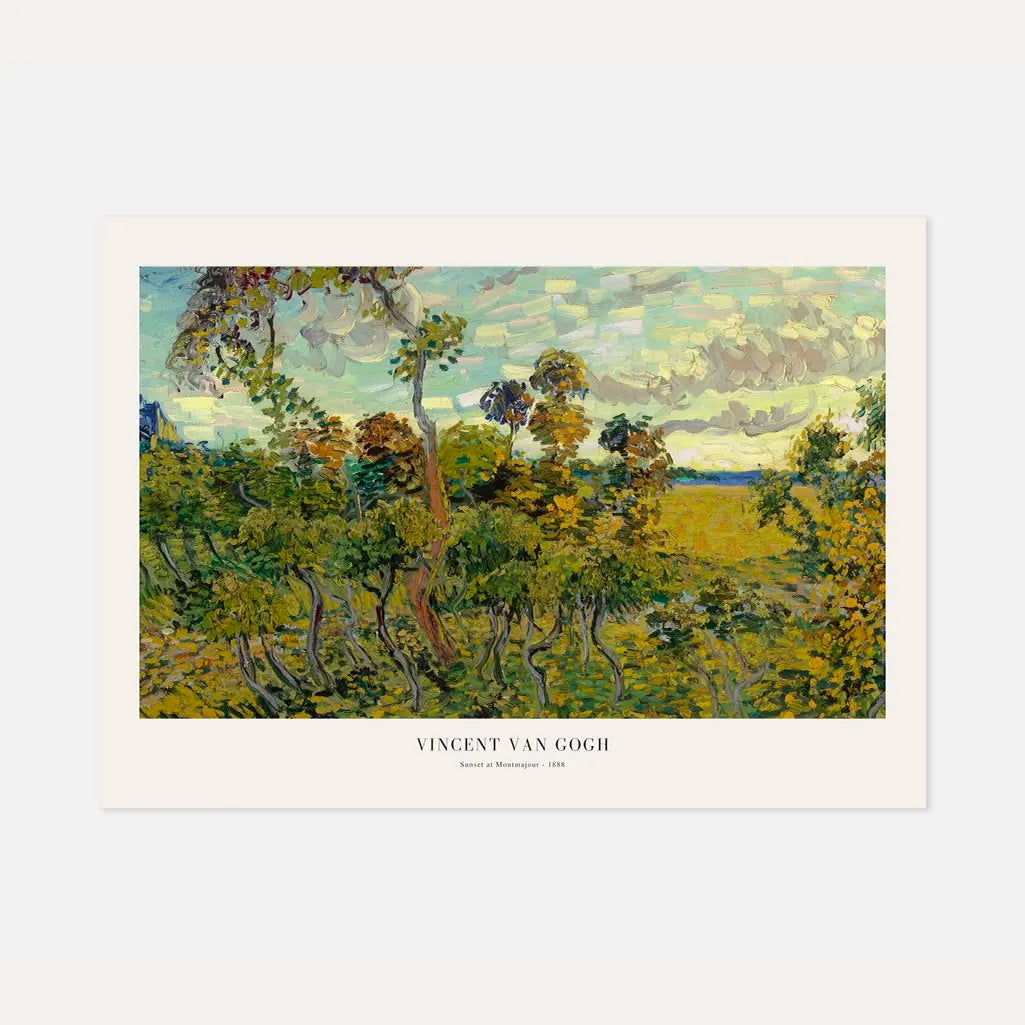 Póster Vincent van Gogh – Atardecer en Montmajour