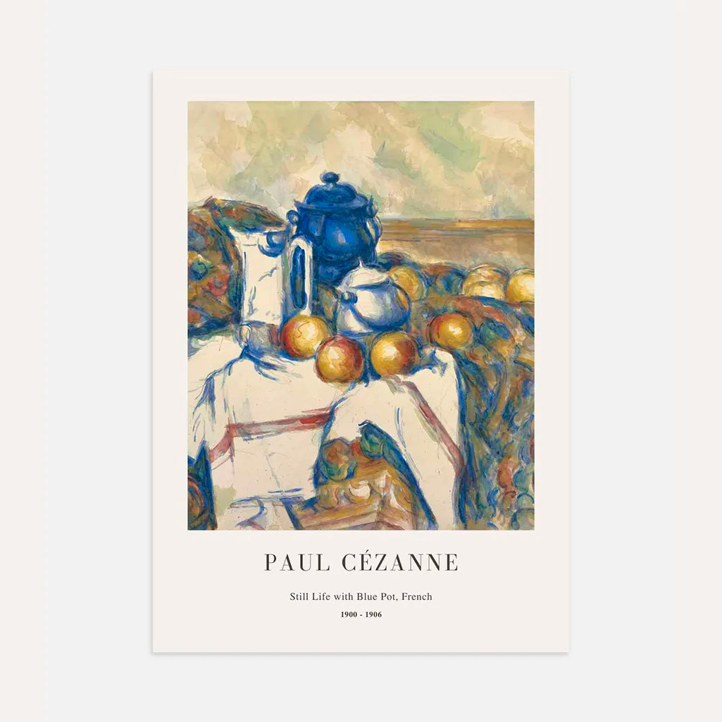 Paul Cézanne – Naturaleza muerta con jarra azul Póster