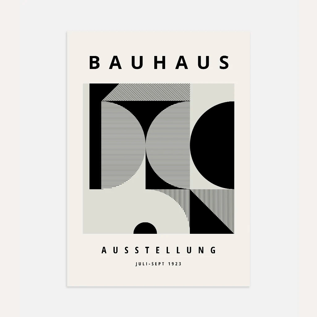 Póster Bauhaus Formas Negras Geométricas