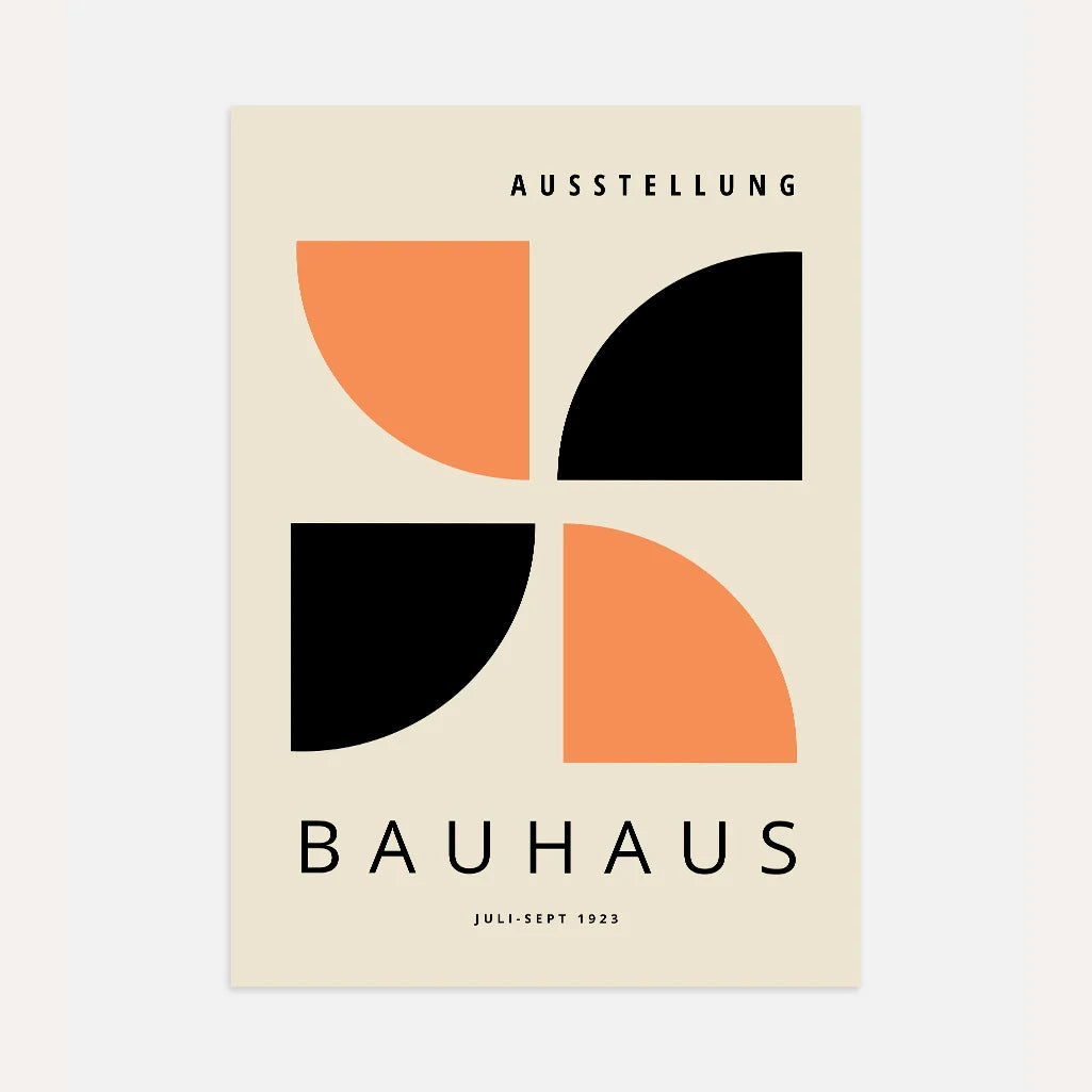 Bauhaus Naranja Negro Póster