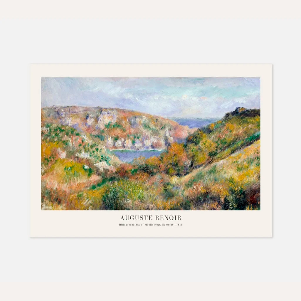 Auguste Renoir – Colinas alrededor de la bahía de Moulin Huet Póster