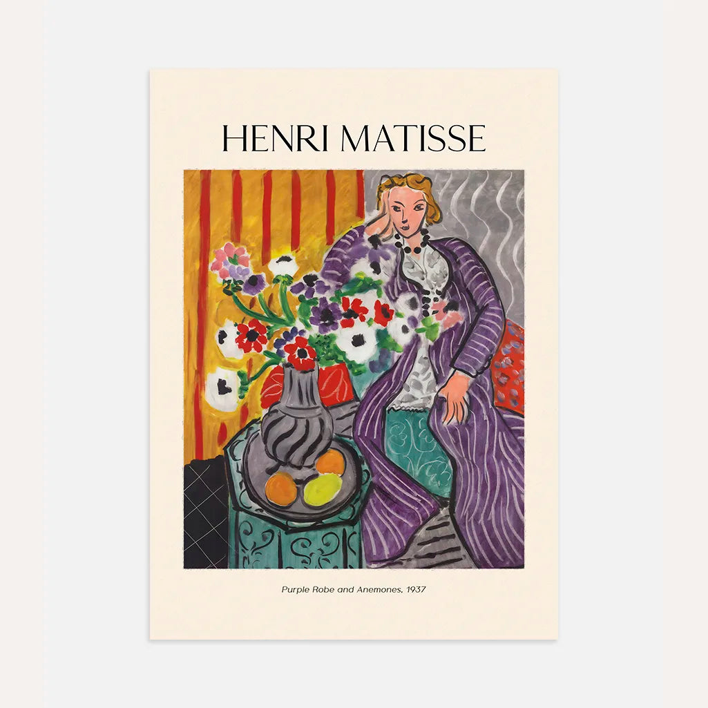 Henri Matisse Póster – Bata morada y anémonas