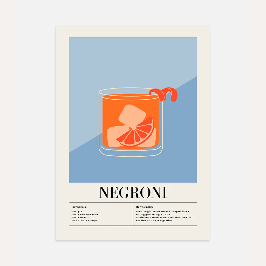 Póster Cóctel Negroni