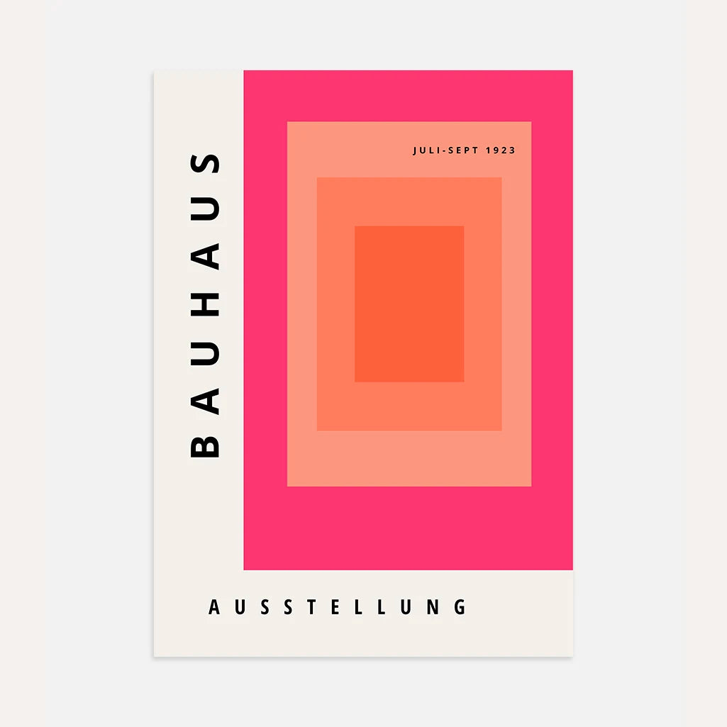 Bauhaus Degradado Rosa Póster