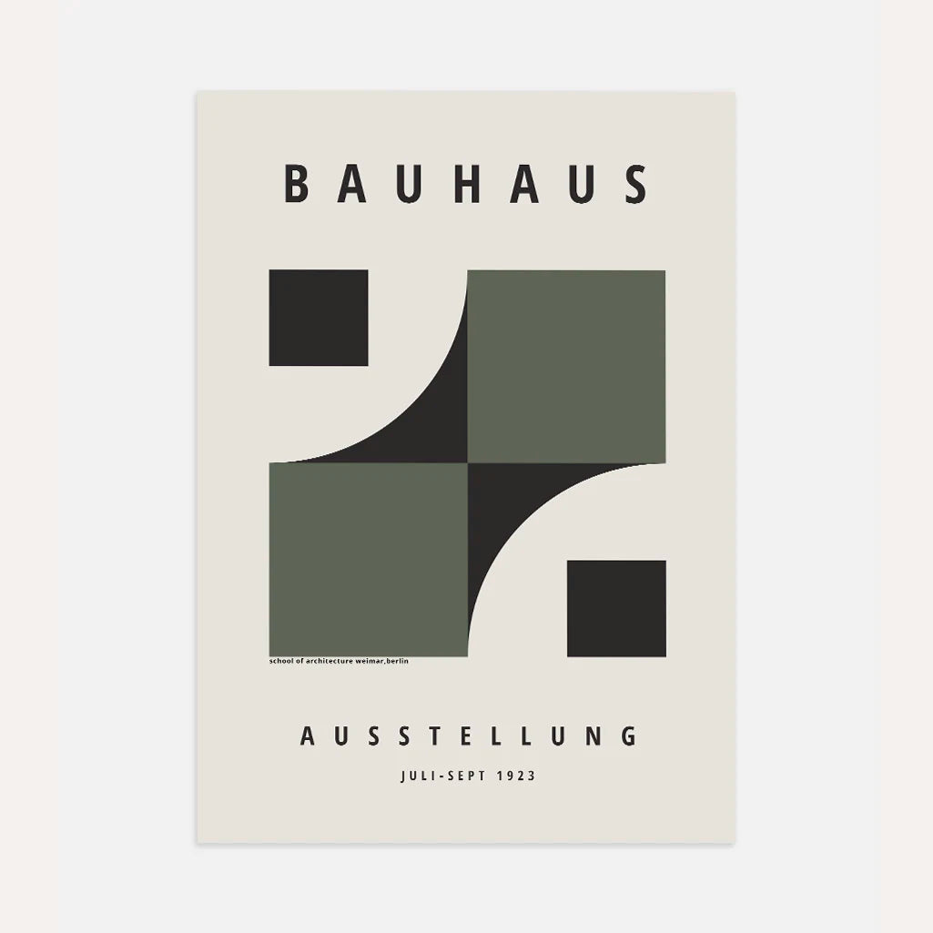 Póster Bauhaus Fusión Verde De Formas