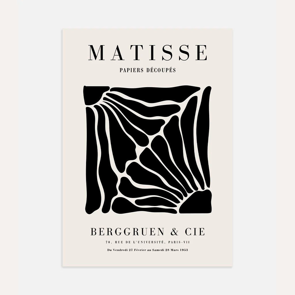 Henri Matisse – Póster Siluetas Florales Negras