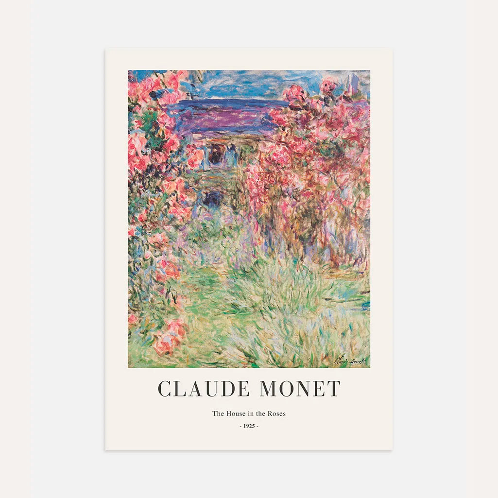 Claude Monet – La casa entre las rosas Póster