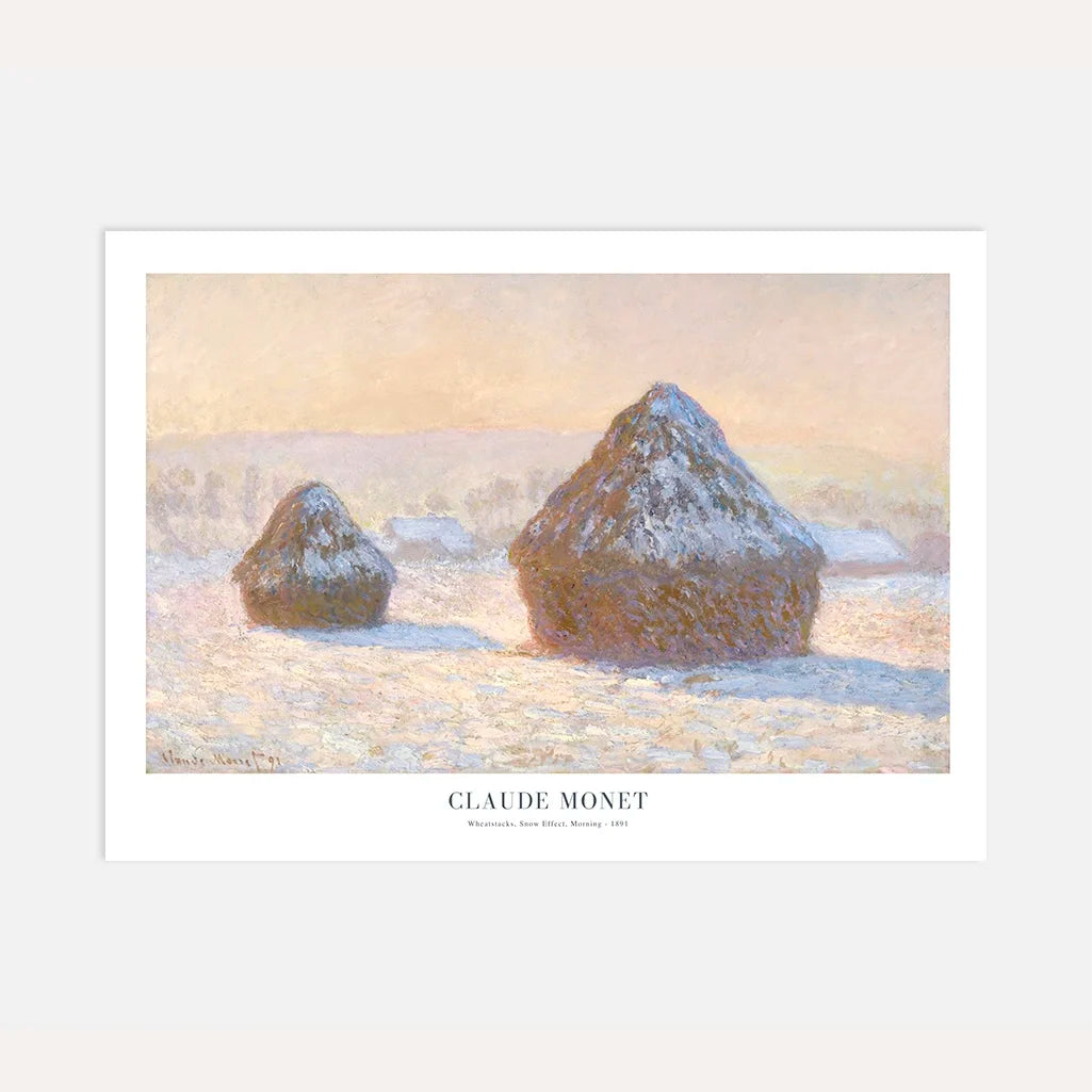 Póster Claude Monet – Almiares, nieve, mañana