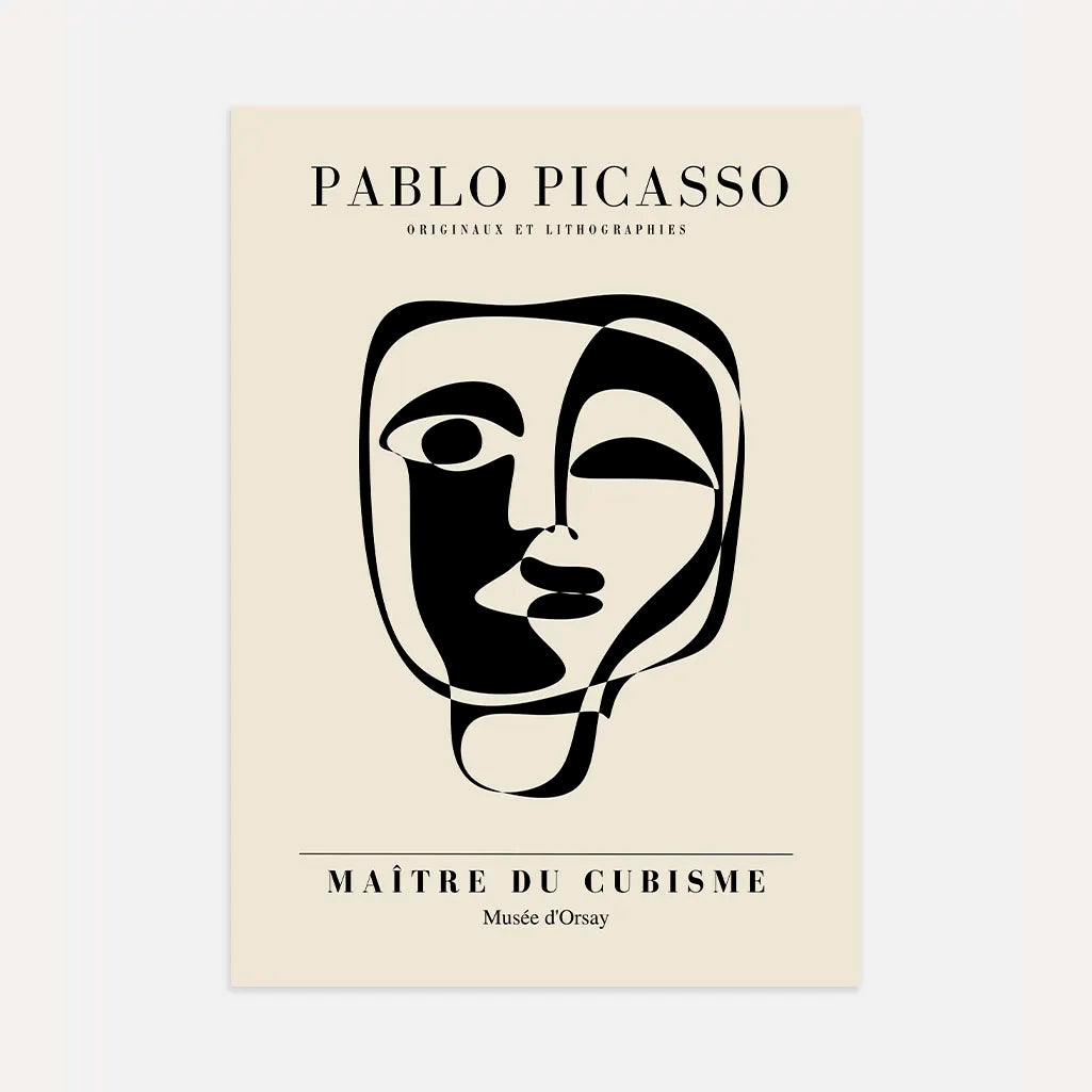 Póster inspirado en Pablo Picasso – Máscara de emoción