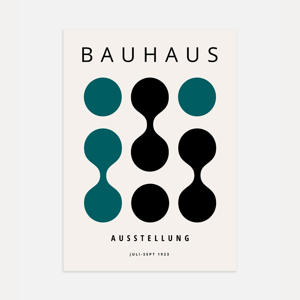 Bauhaus Contraste Turquesa Póster