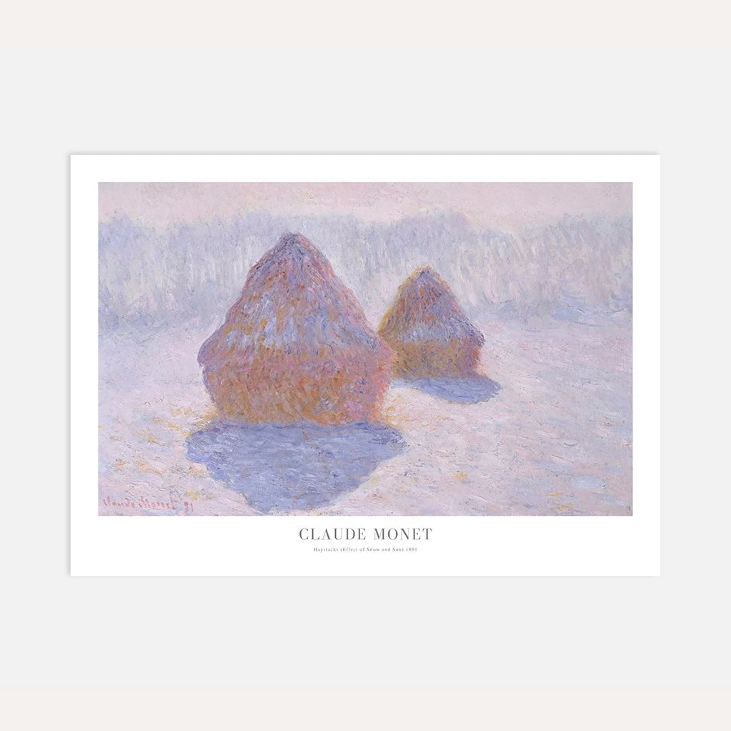 Póster Claude Monet – Almiares, nieve y sol