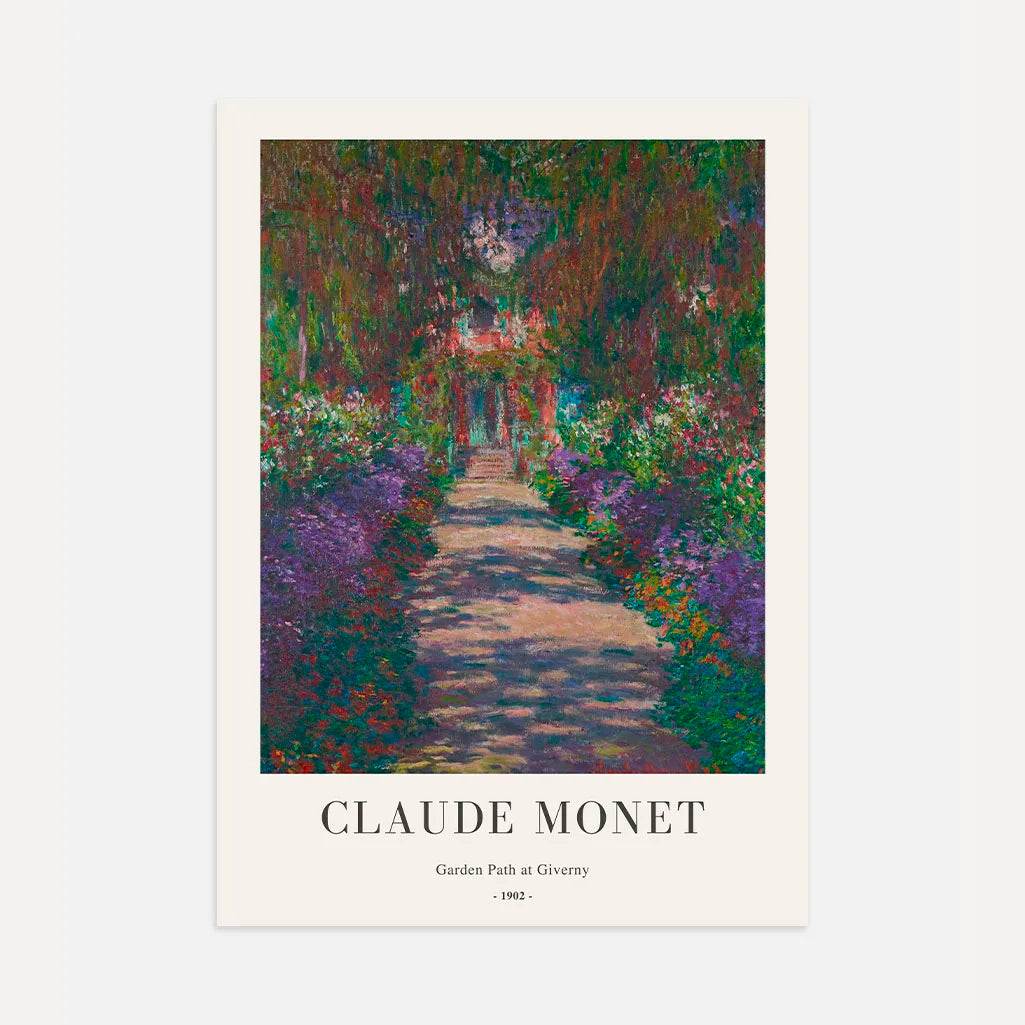 Póster Claude Monet – Sendero del jardín en Giverny