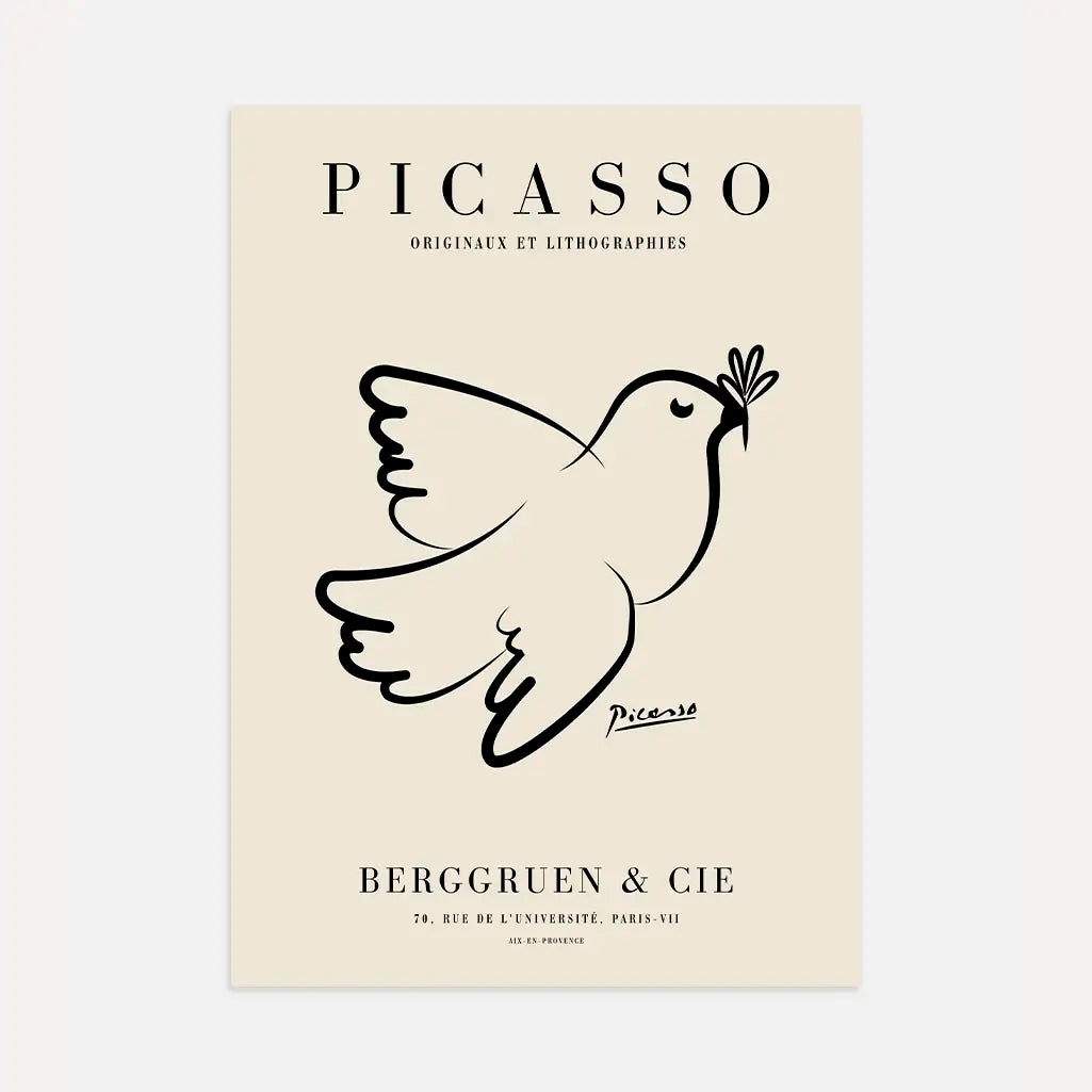 Póster inspirado en Pablo Picasso – Paloma de la esperanza