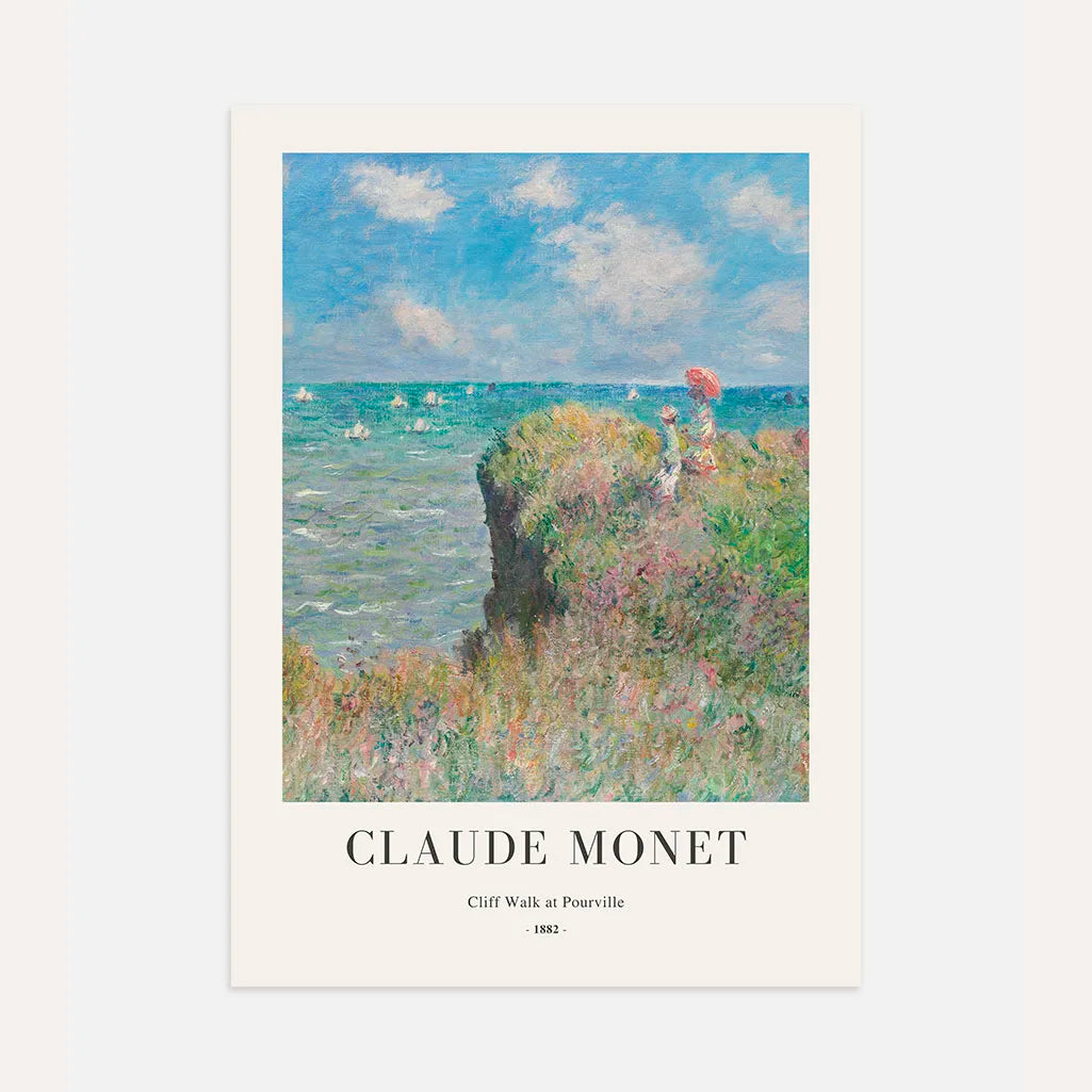 Claude Monet – Paseo por el acantilado en Pourville Póster