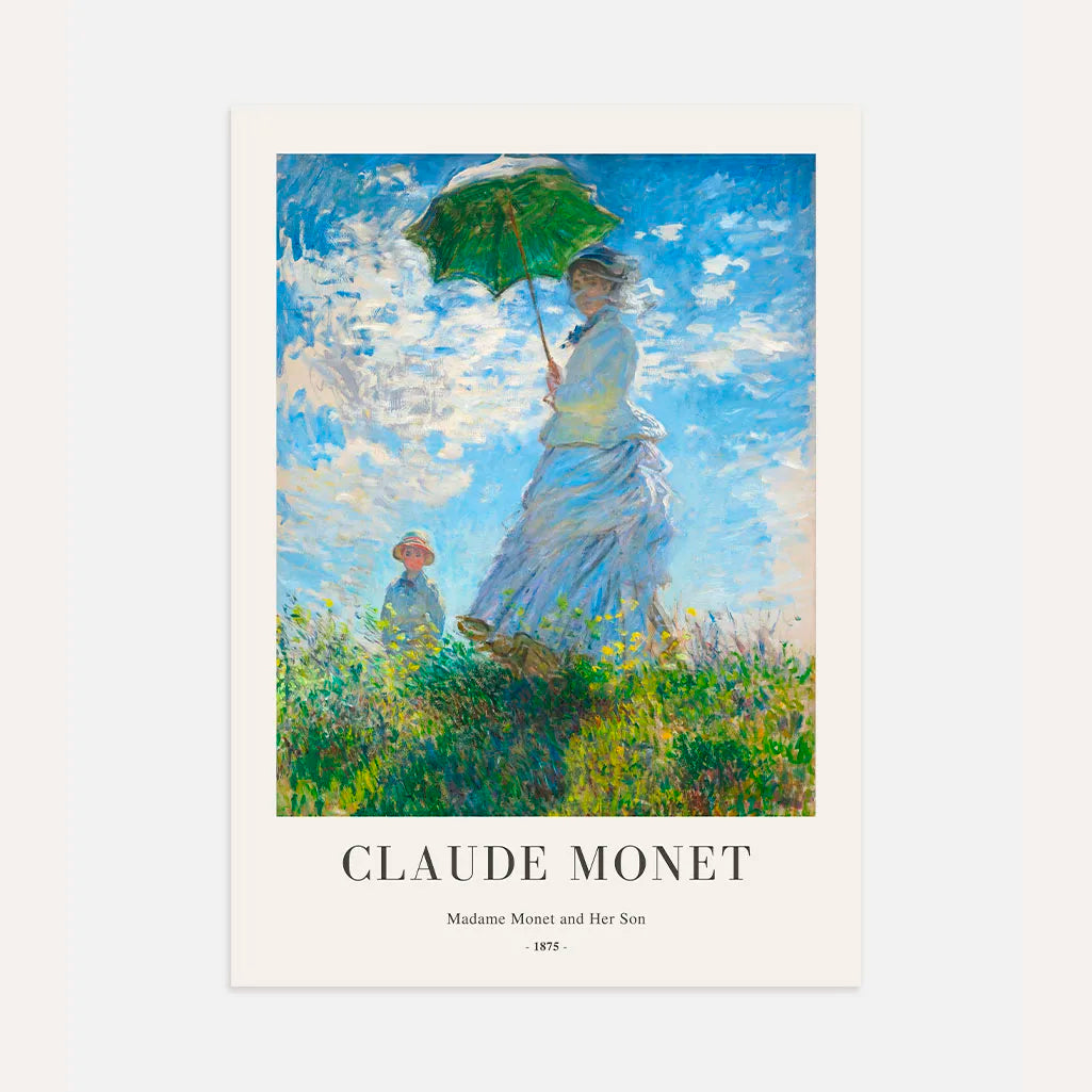 Claude Monet – Madame Monet con Sombrilla Póster