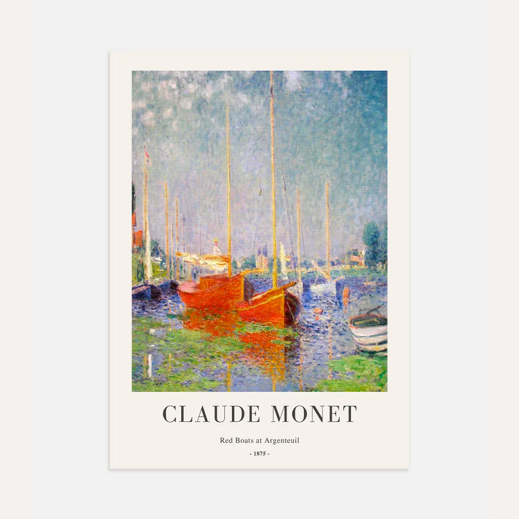 Póster Claude Monet – Barcos rojos en Argenteuil