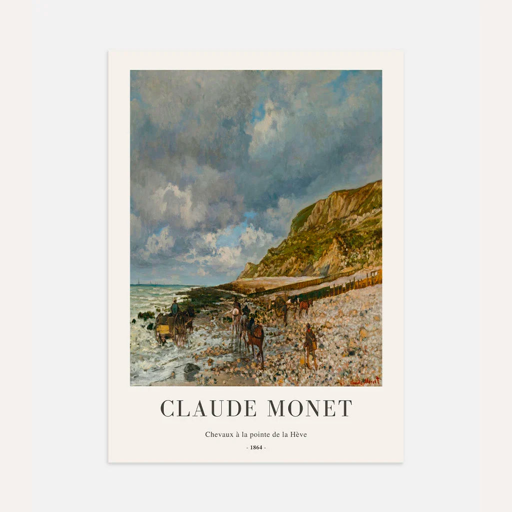 Claude Monet – Caballos en la Pointe de la Hève Póster