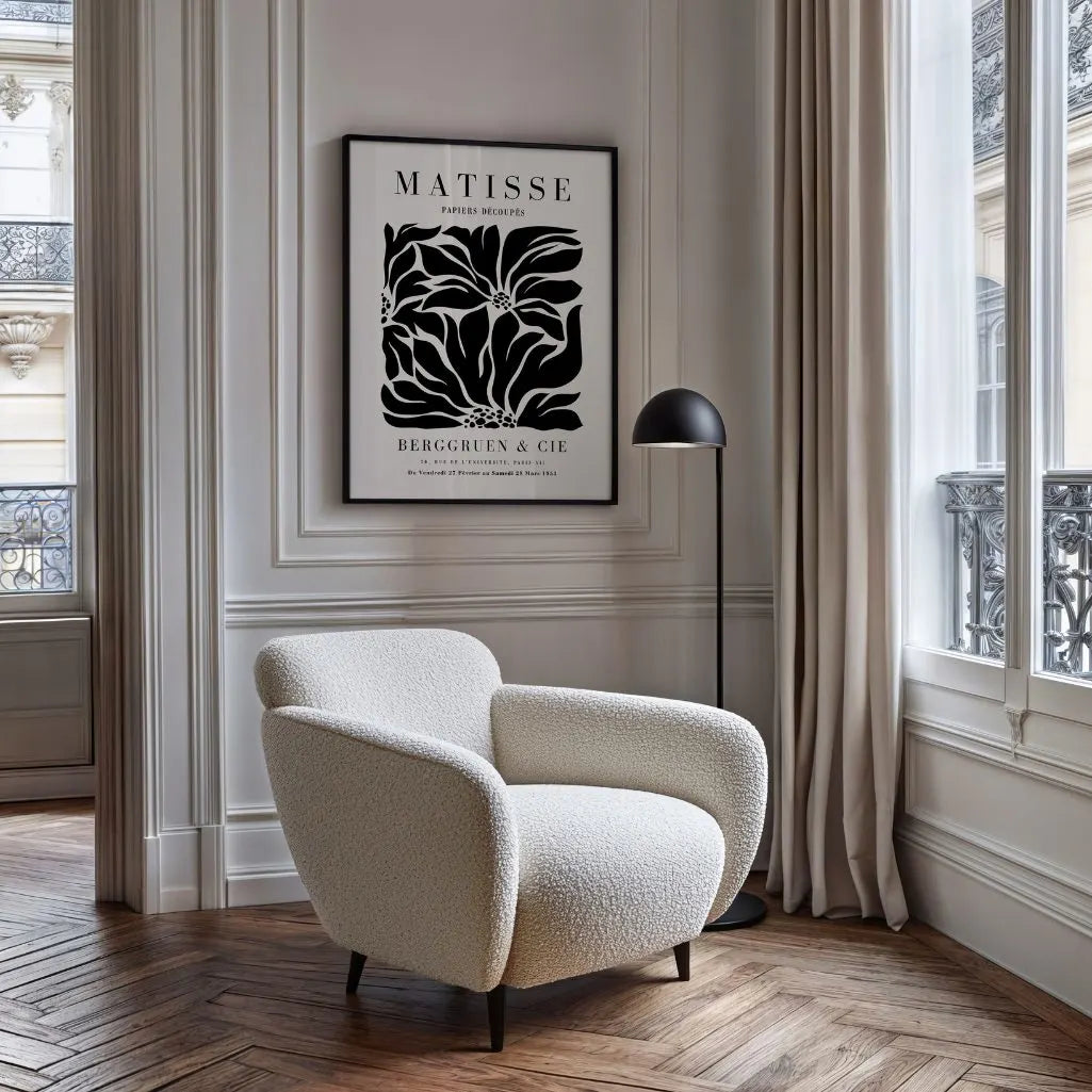 Henri Matisse – Póster Flores Negras Beige