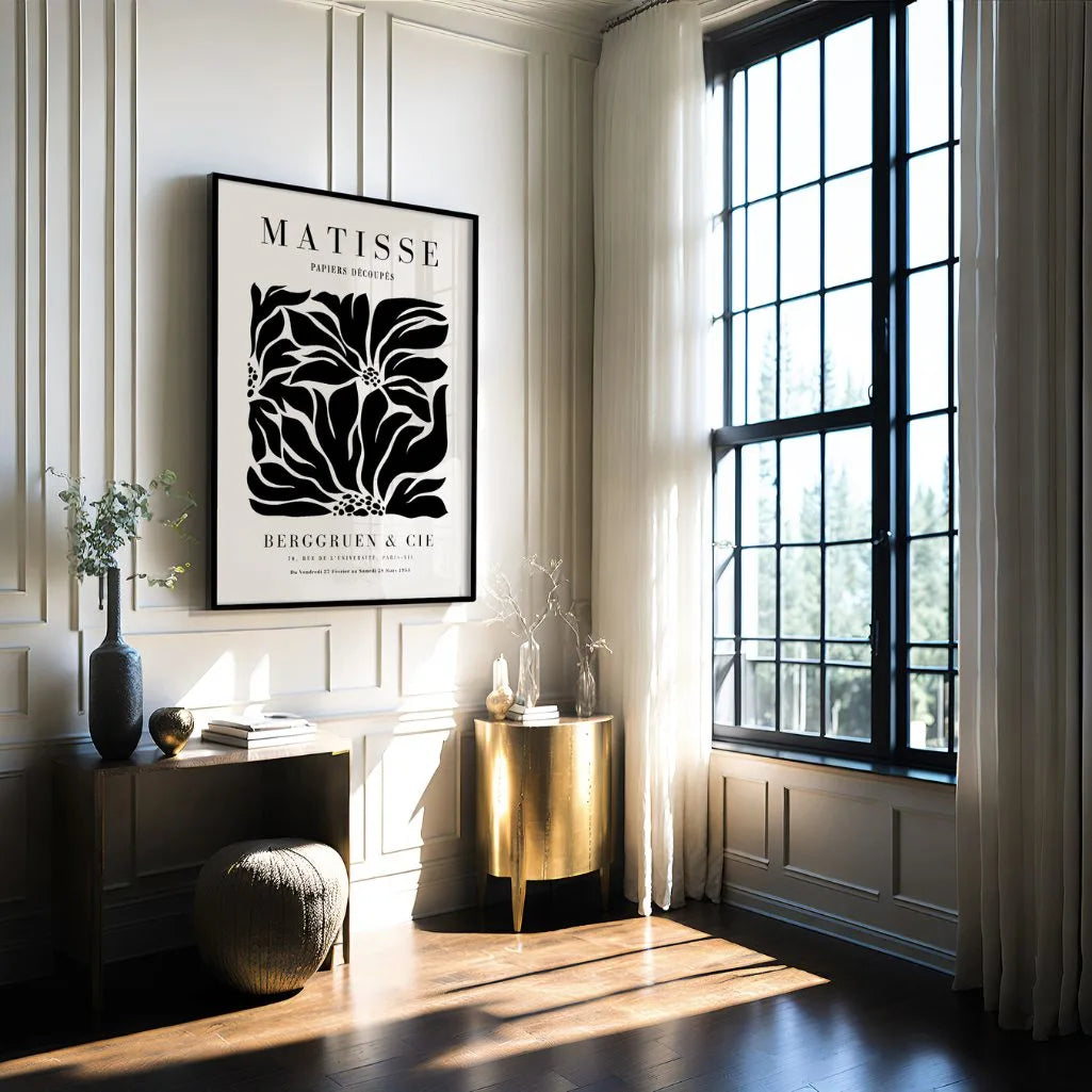 Henri Matisse – Póster Flores Negras Beige