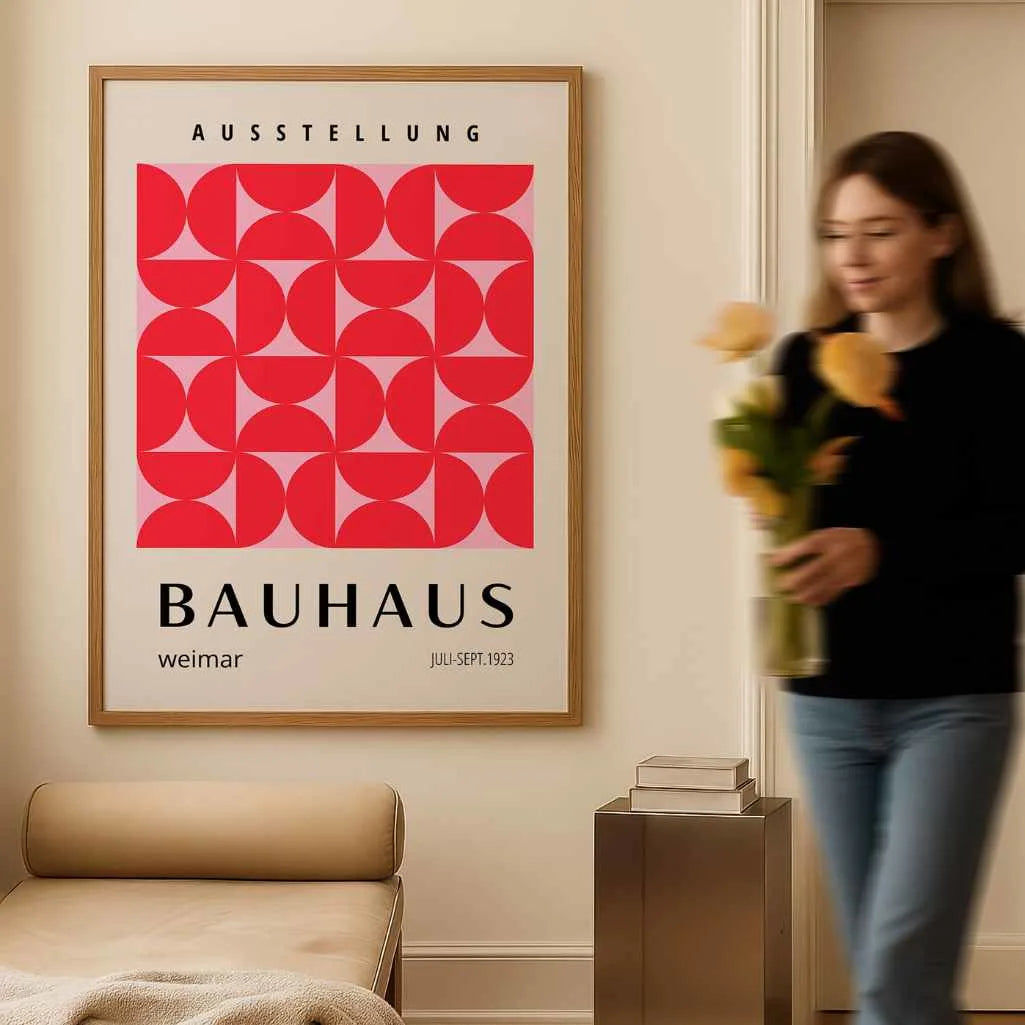 Bauhaus Rojo Rosa Póster