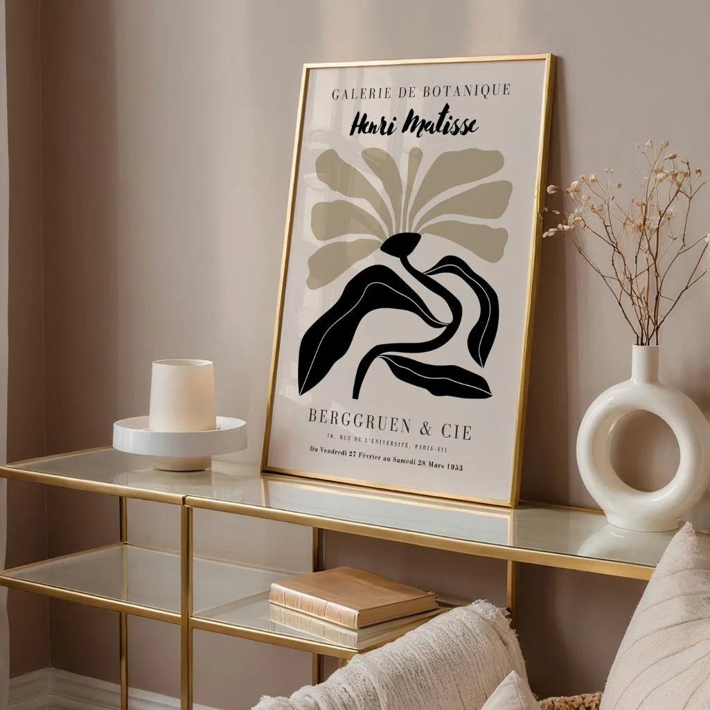 Henri Matisse – Póster Flor Negro Beige
