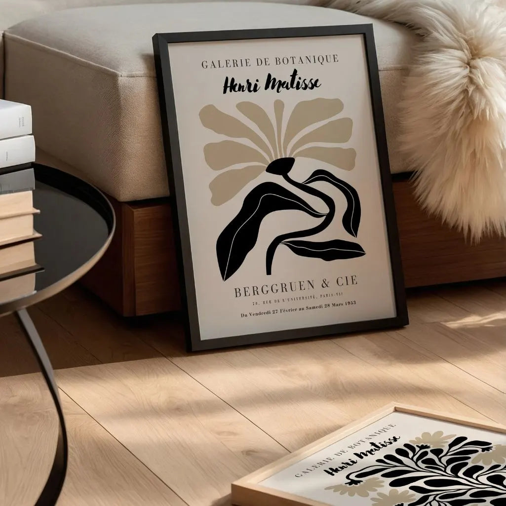 Henri Matisse – Póster Flor Negro Beige