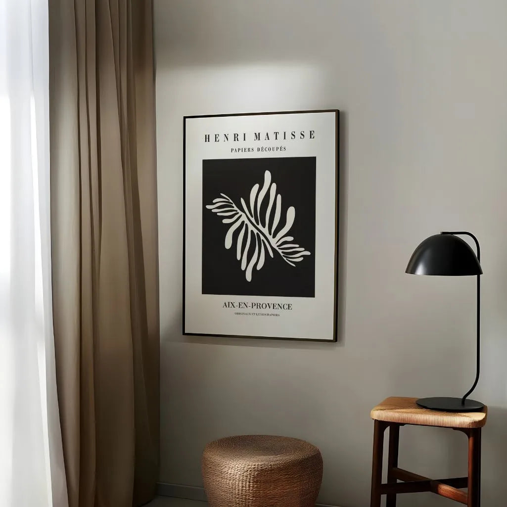 Póster Matisse Blanco Sobre Negro Recorte