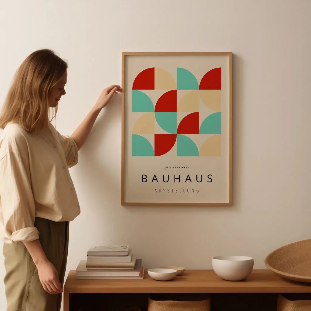 Bauhaus Turquesa Rojo Póster