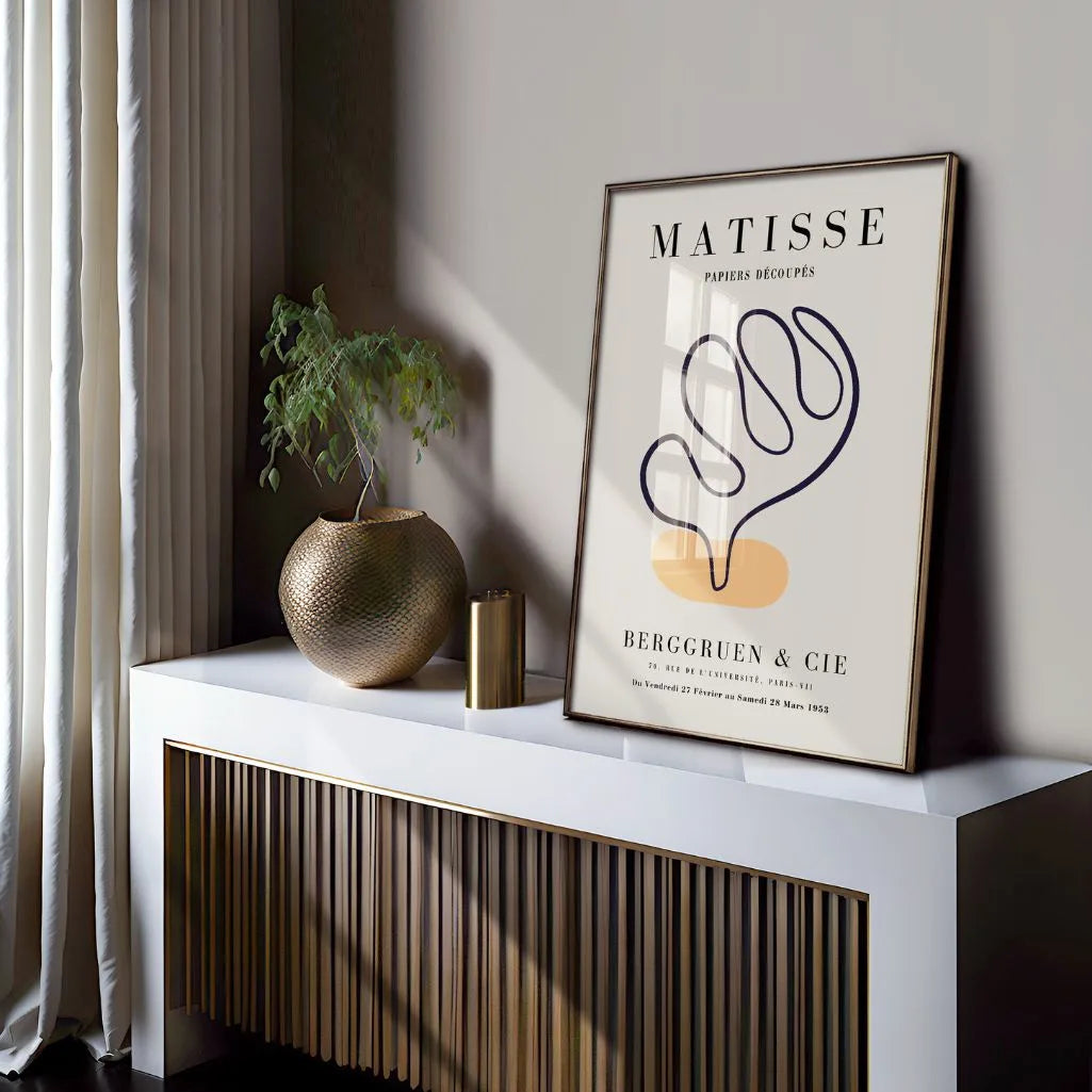 Póster Matisse Acento Naranja Azul Marino