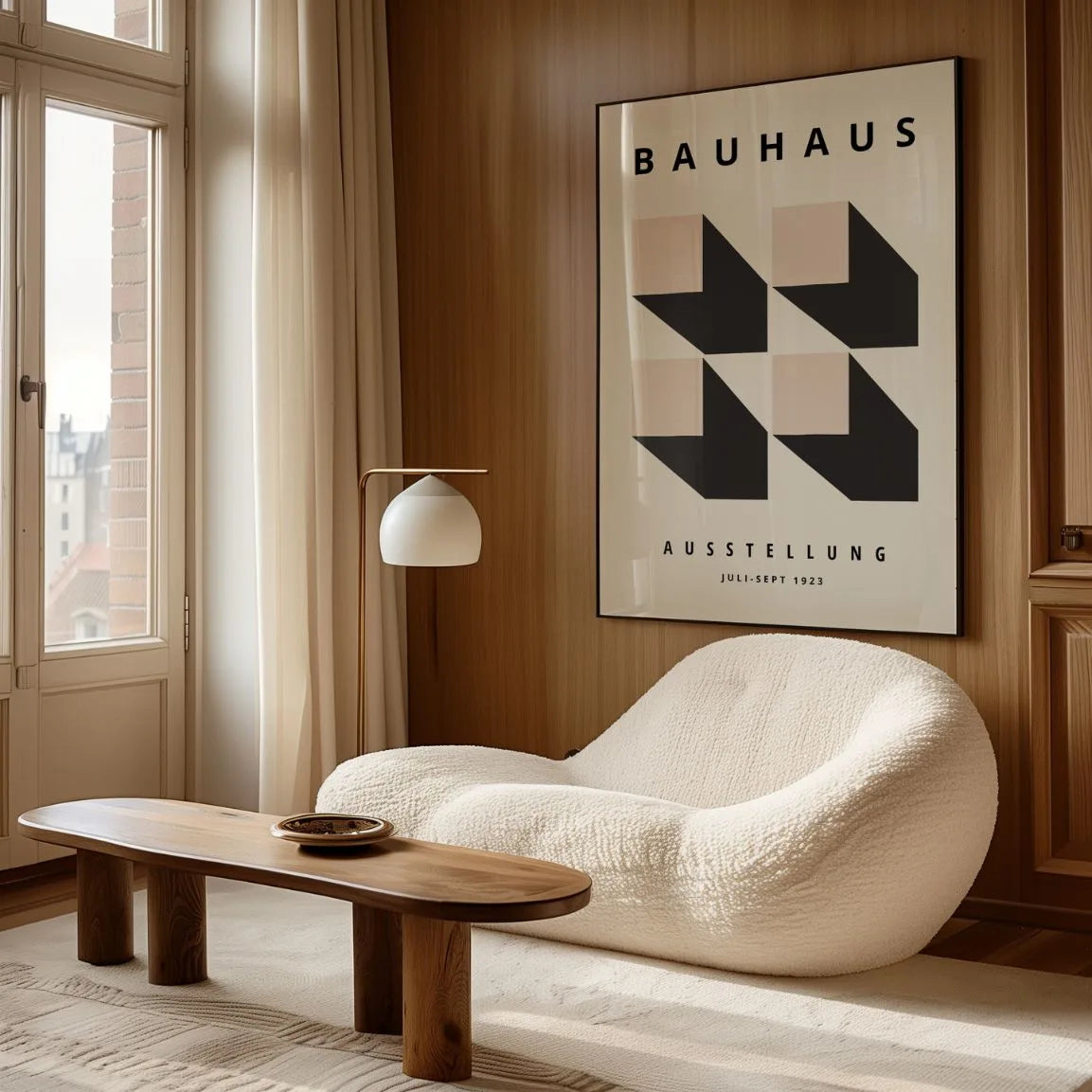 Póster Bauhaus Efecto 3D Geométrico
